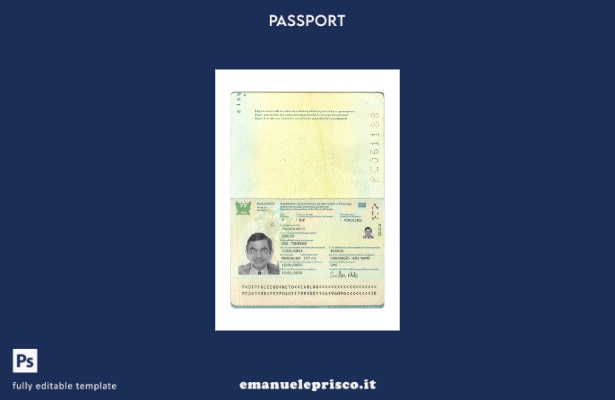 modello presente di passaporto di Sao Tomé e Principe in stile verificato